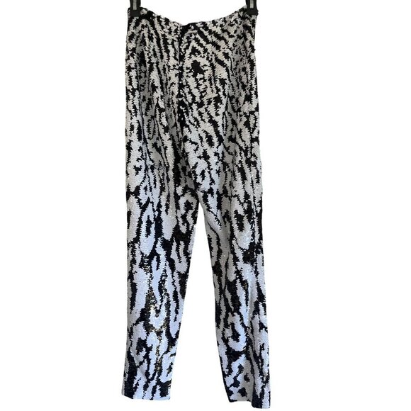 ILA Nas Zebra Sequin Trousers in Black & White 36 New Womens Ankle Pants - Picture 7 of 11